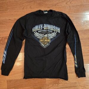 Harley-Davidson Black and Blue Long Sleeve Tee